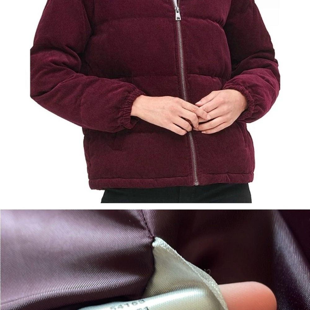 Levi's Burgundy Puffer Jacket with Quilted Insulation